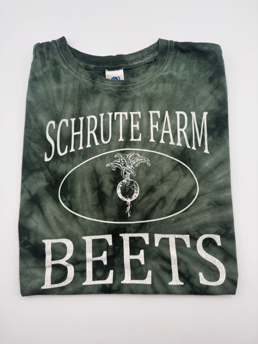 Schrute farm beets the office Green tie dye shirt fits small